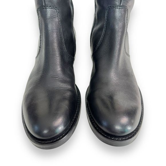 ECCO Knee High Boots Sz 38 7-7.5 Hobart Harness Riding Black Leather Equestrian - Picture 4 of 14